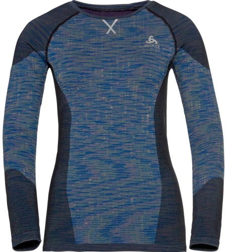 Koszulka Damskie Odlo Top Crew neck BLACKCOMB Blue/Gray 