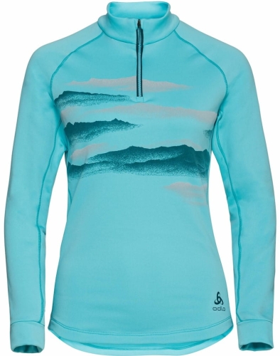 Bluza Odlo Midlayer 1/2 Zip BERRA Graphic Women Blue Radiance