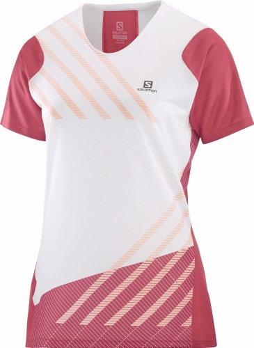 Koszulka Salomon Sense AERO SS TEE W White/Earth Red
