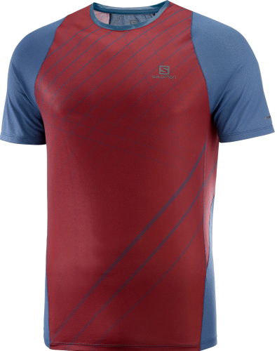 Koszulka Salomon Sense Aero SS TEE M Cabernet/Dark Denim 