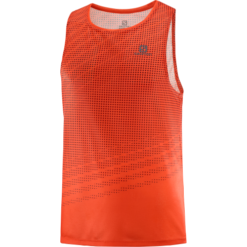 Koszulka Salomon Sense Aero Singlet Tank M Fiery Red/Cabernet