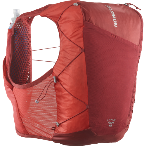 Kamizelka do biegania Salomon Active Skin 12 Set whit Flasks Red Dahlia/High Risk