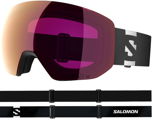 Gogle Salomon Radium PRO S Small Sigma Black/Poppy Red S2