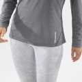 Damska Koszulka Salomon Cross Run LS Tee W Deep Black/Heather