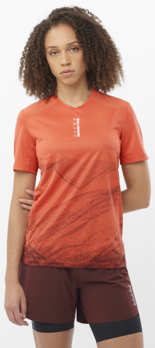 Koszulka Salomon S/LAB Ultra Tee Aop W Burnt Sienna/Decadent Chocolate