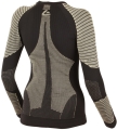 Damska koszulka z wełny merino Lasting LS Werela Czarny/Grafit