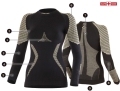 Damska koszulka z wełny merino Lasting LS Werela Czarny/Grafit