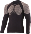 Męska koszulka z Wełny Merino Lasting LS Werolo Czarny/Grafit 