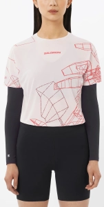 Koszulka Salomon S/LAB Speed Tee W Lilac Ash/Fiery Red C28317