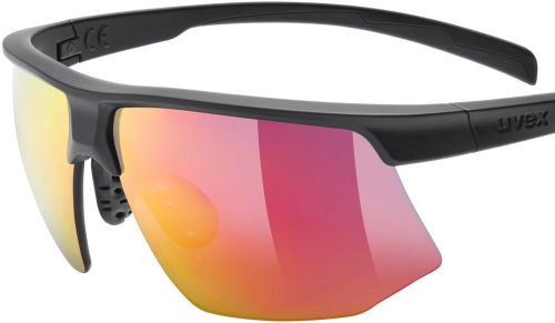 Okulary Uvex Aerios Black Matt/Mirror Red