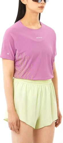Koszulka Salomon Sense Aero Graphic SS TEE  W Iris Orchid/Acid Lime C27596