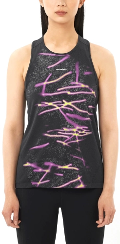 Koszulka Salomon SHAKEout Core Tank GFX W Women Deep Black C27916