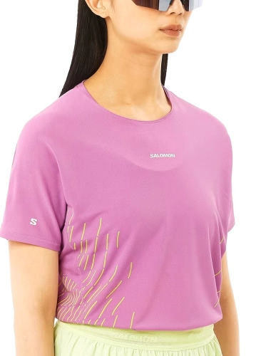 Koszulka Salomon Sense Aero Graphic SS TEE W Iris Orchid/Acid Lime