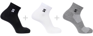 Skarpetki Salomon Everyday Lite Quater 3-Pack Black/White/Frost Gray