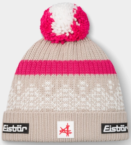 Czapka Eisbar Norrak Pompon MÜ Beige/Pink
