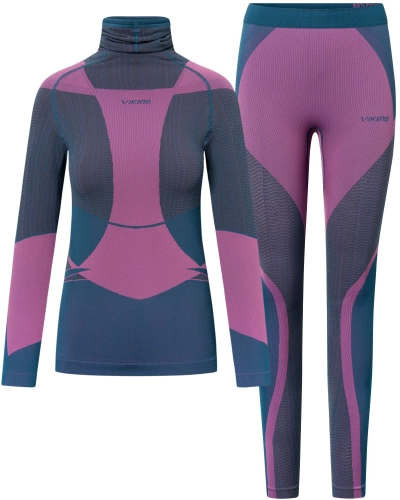 Bielizna Termoaktywna Damska Viking Fusion Lady Set Turquoise-Pink