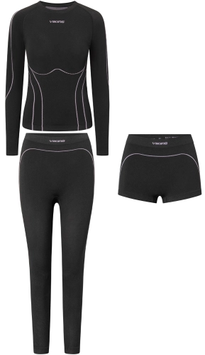 Bielizna Termoaktywna Viking Etna 2.0 Lady Set Bamboo Black/Purple