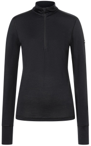 Koszulka damska Termoaktywna Merino super.natural Arctic 230 ZIP 1/4 Black